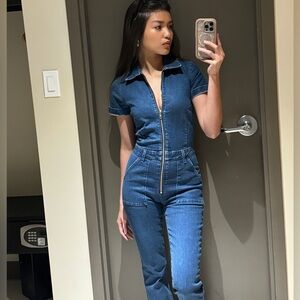 Women's Blue Denim Jumpsuit